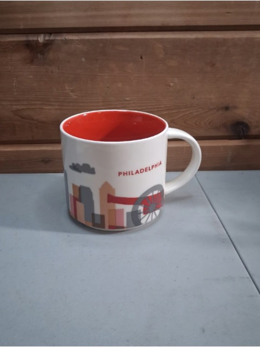 Women’s Straight-Leg Trousers in White with Red Accent